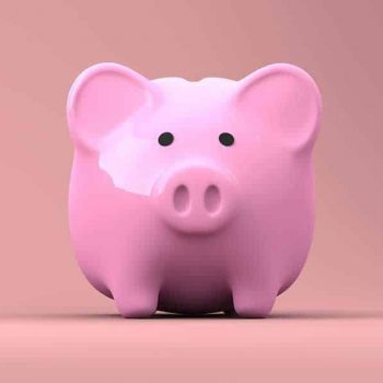 Financing the purchase of a home, symbolized by a piggy bank