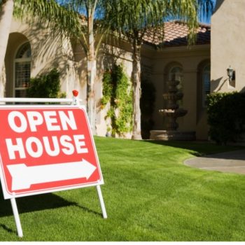 Open House Sign in front of homes for sale in San Marcos