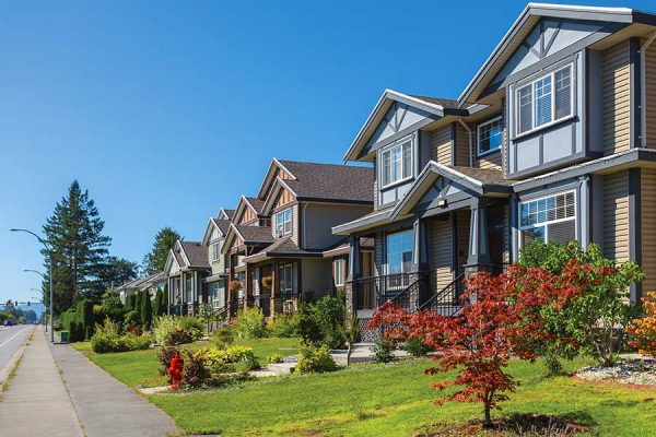 Line of houses part of Homeowners Association