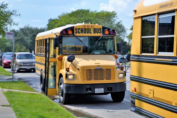 School bus in a school district