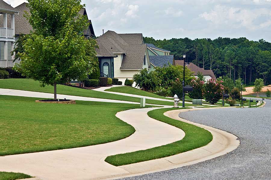 Curvy Sidewalk in neighborhood