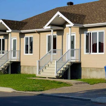 A newly-built duplex in the suburbs